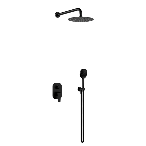 Przejdź do produktu Clever 2.0 zestaw wannowo-prysznicowy podtynkowy z deszczownicą 25 cm, 2 funkcyjny, czarny soft