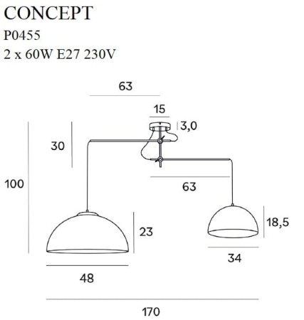 MAXLIGHT P0455 LAMPA WISZĄCA CONCEPT CZARNA