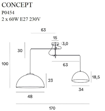 MAXLIGHT P0454 LAMPA WISZĄCA CONCEPT ZŁOTA