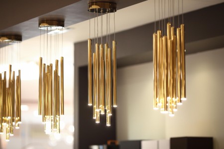 MAXLIGHT  P0524D LAMPA WISZĄCA ORGANIC 10x ZŁOTO SZCZOTKOWANE MAŁA ŚCIEMNIALNA