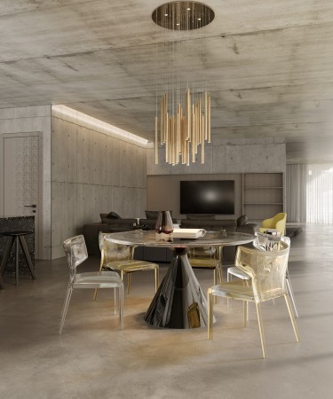 MAXLIGHT P0476D LAMPA WISZĄCA ORGANIC 33x1  ZŁOTO SZCZOTKOWANE