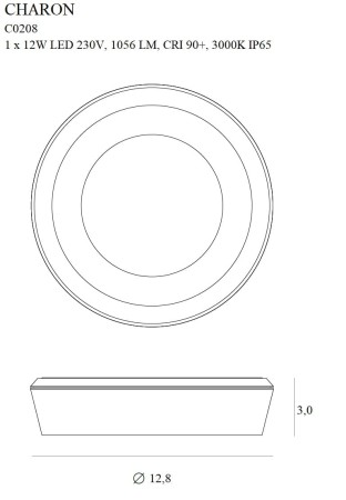 MAXLIGHT C0208 LAMPA SUFITOWA CHARON CZARNY IP65