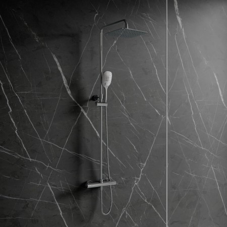 UNI termostatyczny system prysznicowy natynkowy, chrom połysk