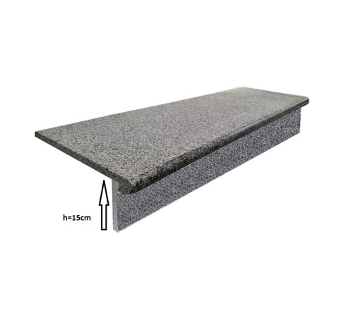 Przejdź do produktu Zestaw Stopnica - Stopień + Podstopień Granitowy Dark Grey G654 NEW Bullnose 135x35x2 / 135x15x2