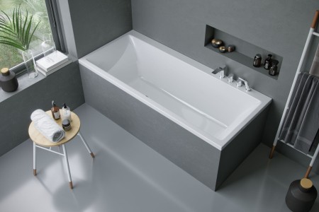 Wanna prostokątna Pryzmat 190x90 cm w białym połysku łączy nowoczesny design z komfortem kąpieli. Idealna do przestronnej łazienki, zapewnia funkcjonalność i elegancki wygląd wnętrza.