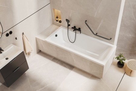 Savia wanna prostokątna 150x70 cm, biały połysk