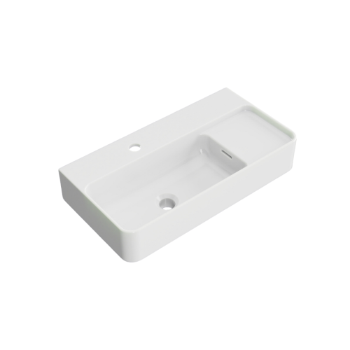 Przejdź do produktu Ness umywalka wisząca/nablatowa 60x31 cm prostokątna z otworem na baterię,biały połysk