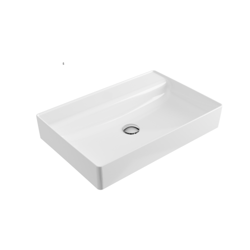 Przejdź do produktu Rima 2.0 umywalka nablatowa 60x40 cm  prostokątna bez otworu na baterię, biały połysk