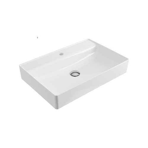 Przejdź do produktu Rima 2.0 umywalka nablatowa 60x40 cm  prostokątna z otworem na baterię, biały połysk