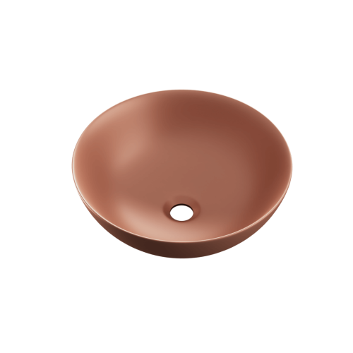 Przejdź do produktu Luqa umywalka nablatowa 40 cm okrągła, terracotta mat