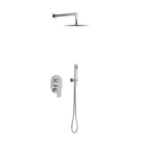 Przejdź do produktu Glad zestaw prysznicowo-wannowy podtynkowy z deszczownicą 20 cm, 2 funkcyjny, chrom