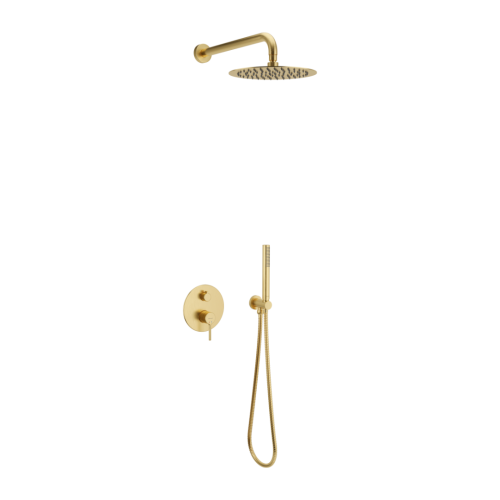 Przejdź do produktu PI zestaw prysznicowo-wannowy podtynkowy 3 funkcyjny, z deszczownicą 25 cm, złoty szczotkowany