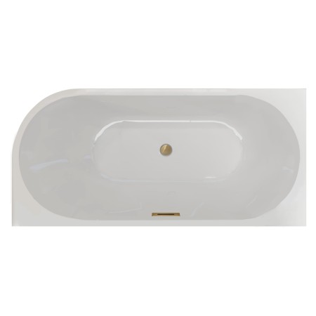 Wanna wolnostojąca narożna lewa AVOLA z pokrywką GOLD - 160 x 80