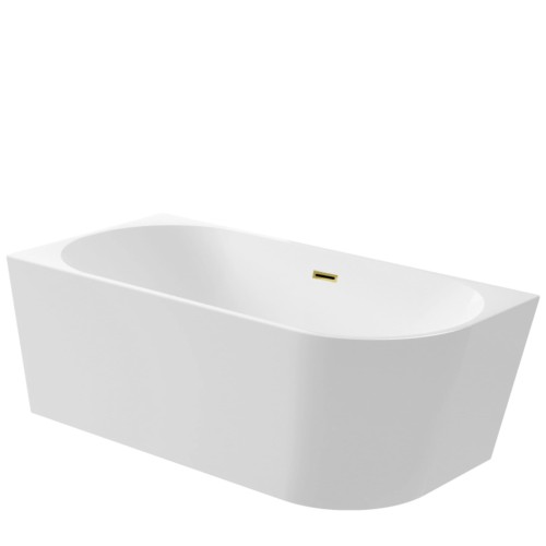Przejdź do produktu Wanna wolnostojąca narożna lewa AVOLA z pokrywką MIRROR GOLD - 160 x 80 cm