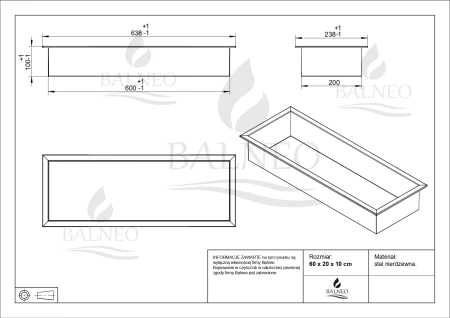 Półka wnękowa ze stali nierdzewnej biała 60x20x10.jpg