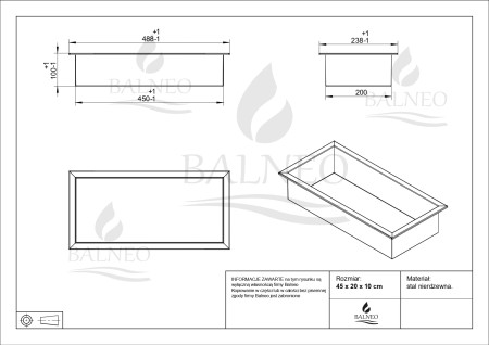 Półka wnękowa ze stali nierdzewnej czarna 45x20x10 .jpg